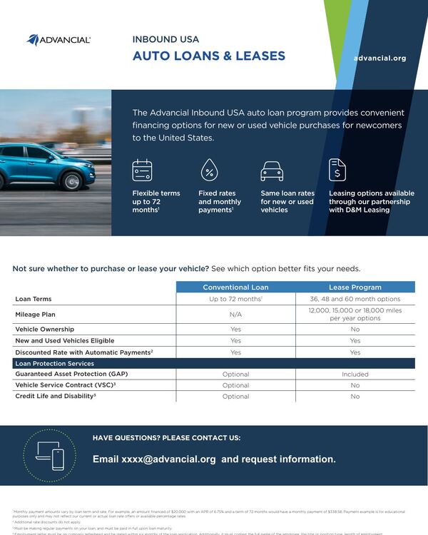 Auto loans & leases flyer